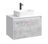 Тумба с раковиной Aqwella Mobi 80 см, фасад бетон светлый, корпус белый