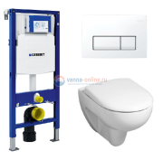 Инсталляция Geberit с безободковым унитазом Geberit Renova Nr.1 203050000, сиденье микролифт, комплект 332827 Инсталляция Geberit с безободковым унитазом Geberit Renova Nr.1 203050000, сиденье микролифт, комплект 332827