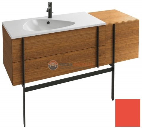 Тумба под раковину Jacob Delafon Nouvelle Vague 145 EB3037RU-G1J, 3 ящика, с выступом, цвет - алый глянцевый