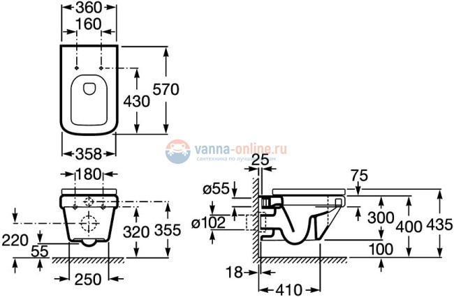 Подвесной унитаз Roca Dama-N 346787000