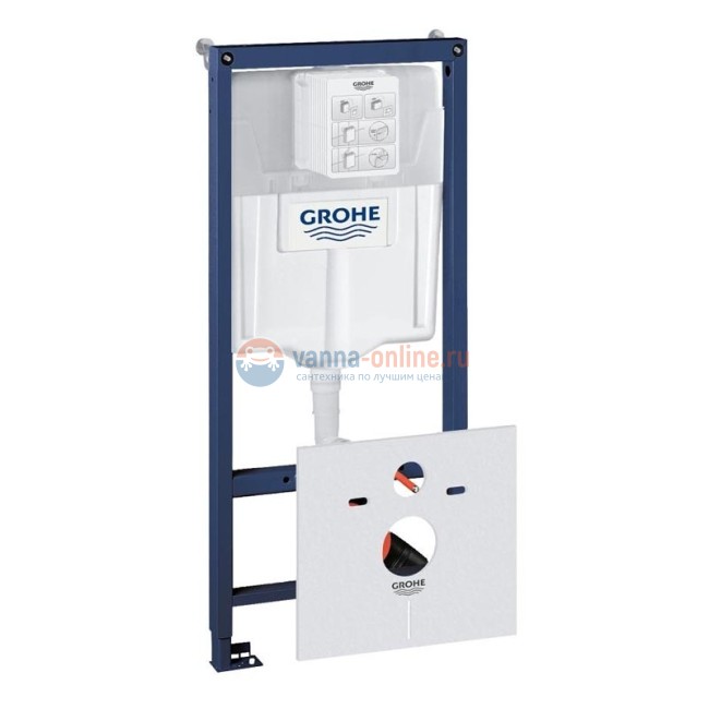 Инсталляция Grohe Rapid SL 38539001 для подвесного унитаза,звукоизоляция и крепежные уголки в комплекте