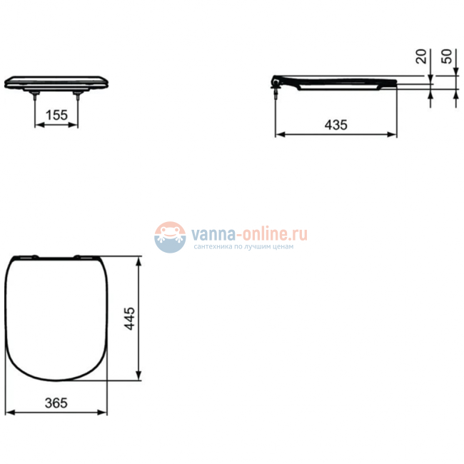 Тонкое сидение и крышка для унитазов Ideal Standard TESI  T352801