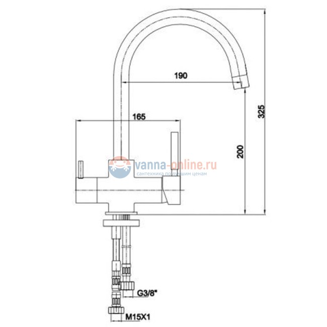 Смеситель для кухни E.C.A Minimal 102118005EX Смеситель для кухни E.C.A Minimal 102118005EX
