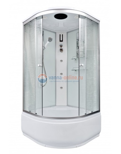 Душевая кабина Deto Em EM4580 LED гм 80 x 80 см, с крышей, с Led подсветкой, с гидромассажем