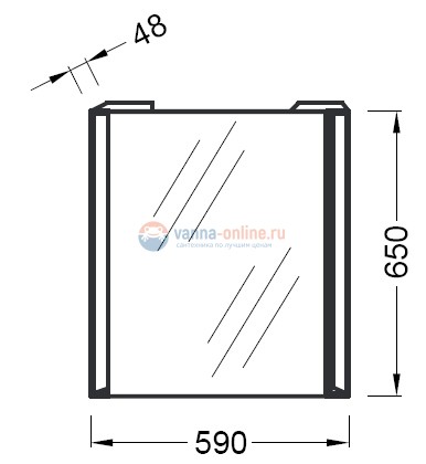 Зеркало Jacob Delafon Reve 59 см, EB575-NF, с флуоресцентными светильниками Зеркало Jacob Delafon Reve 59 см, EB575-NF, с флуоресцентными светильниками
