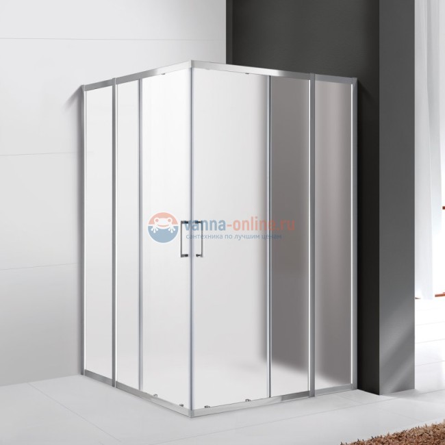 Душевой уголок Cezares Molveno-A-22-90+20-P-Cr, 110 x 110 x 190 см, стекло текстурное Punto, хром