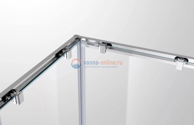 Душевой уголок Cezares Molveno-A-22-90+20-P-Cr, 110 x 110 x 190 см, стекло текстурное Punto, хром