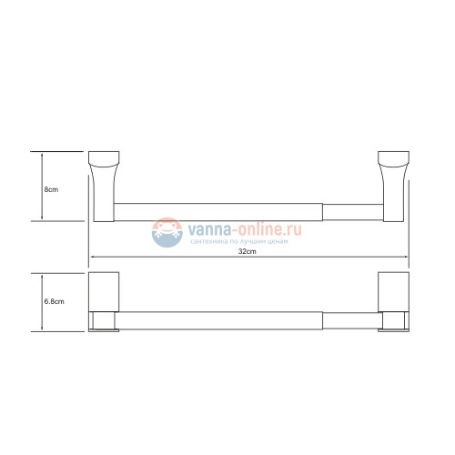 Держатель бумажных полотенец WasserKRAFT Exter K-5291, 32 см