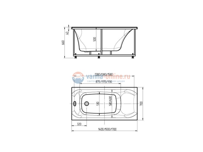 Акриловая ванна Aquatek Альфа 170 см (170х70 New) Акриловая ванна Aquatek Альфа 170 см (170х70 New)