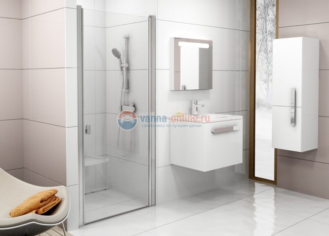 Душевая дверь в нишу Ravak CSD1-90 0QV70U00Z1, сатин/транспарент