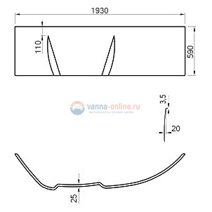 Панель Ravak Asymmetric 160 с креплением левая/правая