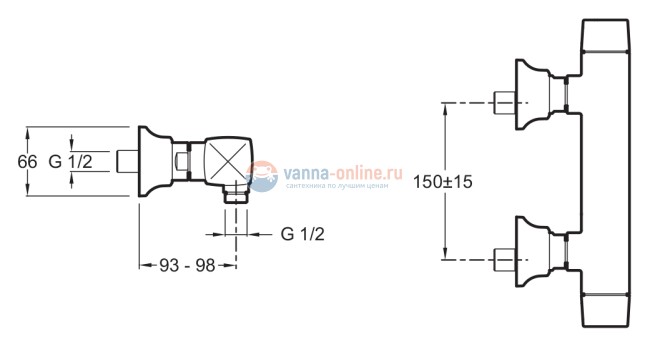 Смеситель Jacob Delafon Margaux E16297-9-CP для душа Смеситель Jacob Delafon Margaux E16297-9-CP для душа