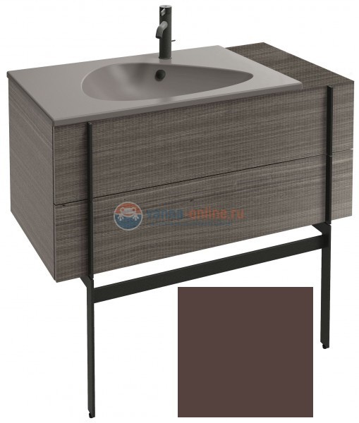 Тумба под раковину Jacob Delafon Nouvelle Vague 100 EB3031-N23, с выступом, цвет - ледяной коричневый глянцевый