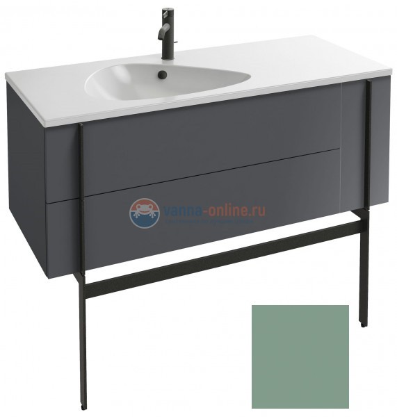 Тумба под раковину Jacob Delafon Nouvelle Vague 120 EB3036-G95, 3 ящика, цвет - оливковый глянцевый