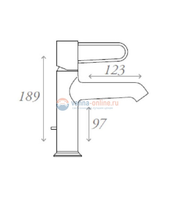 Смеситель для раковины Jacob Delafon Odeon Rive Gauche E21028-CPR-CP с донным клапаном, хром, ручка медная Смеситель для раковины Jacob Delafon Odeon Rive Gauche E21028-CPR-CP с донным клапаном, хром, ручка медная