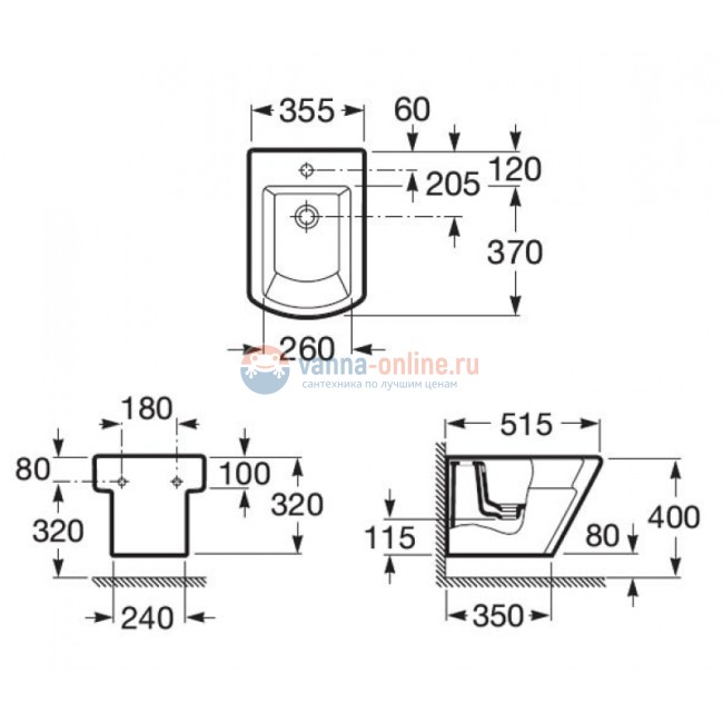 Биде Roca Hall 357625000 подвесное