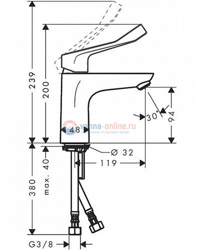 Смеситель Hansgrohe Focus Care 100 31915000 для раковины Смеситель Hansgrohe Focus Care 100 31915000 для раковины