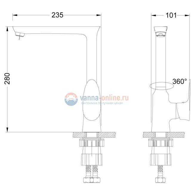 Смеситель Lemark Nero LM0205C для кухонной мойки