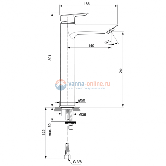 Смеситель для раковины-чаши Ideal Standard TESI A6575AA Смеситель для раковины-чаши Ideal Standard TESI A6575AA