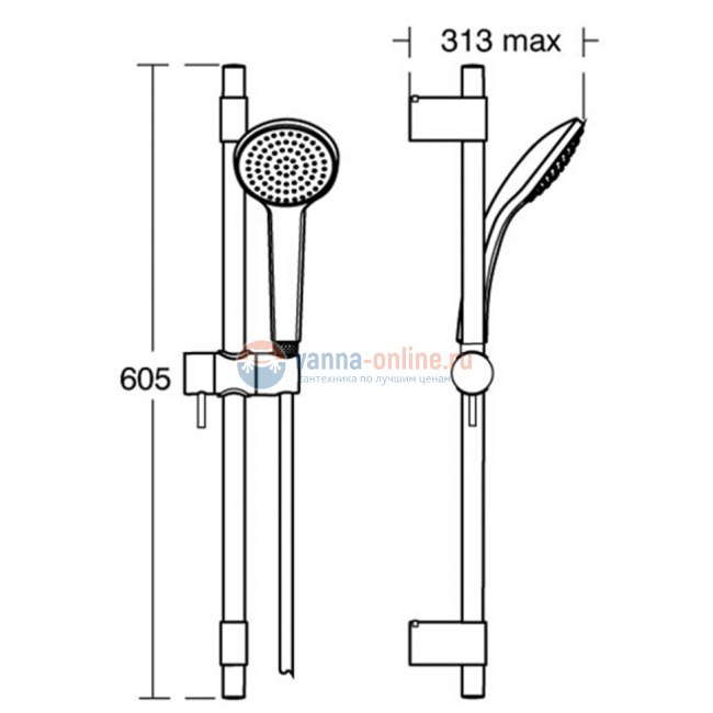 Душевой гарнитур Ideal Standard IDEALRAIN PRO B9833AA Душевой гарнитур Ideal Standard IDEALRAIN PRO B9833AA