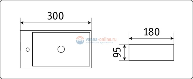 Раковина подвесная CeramaLux, Серия N N 9048GT, 30 x 18 ,белый