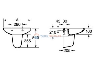 Полупьедестал Roca Meridian-N 337241000