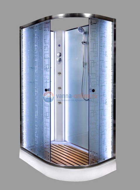 Душевая кабина Deto Em EM1512 L/R N LED гм 120 x 80 см, без крыши, с Led подсветкой, с гидромассажем Душевая кабина Deto Em EM1512 L/R N LED гм 120 x 80 см, без крыши, с Led подсветкой, с гидромассажем