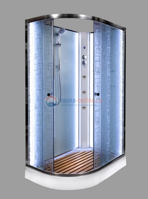 Душевая кабина Deto Em EM1512 L/R N LED гм 120 x 80 см, без крыши, с Led подсветкой, с гидромассажем Душевая кабина Deto Em EM1512 L/R N LED гм 120 x 80 см, без крыши, с Led подсветкой, с гидромассажем
