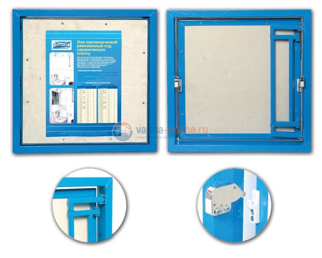 Сантехнический люк под плитку Люкер Серия К  ширина 60, высота 60