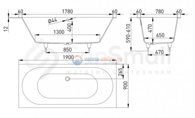 Ванна из искусственного камня Salini Ornella Axis Kit 190 x 90 x 60 см из материала Solix, белая матовая 103522M Ванна из искусственного камня Salini Ornella Axis Kit 190 x 90 x 60 см из материала Solix, белая матовая 103522M