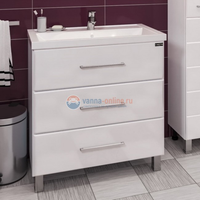 Тумба под раковину СаНта Омега 80 207006, напольная Тумба под раковину СаНта Омега 80 207006, напольная