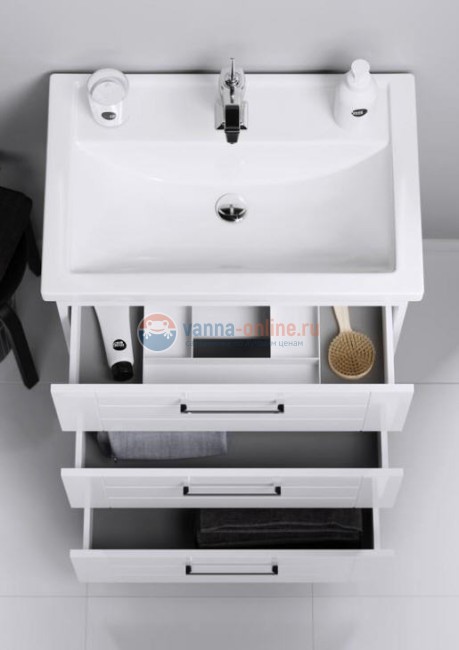 Тумба с раковиной Aqwella Манчестер MAN01083, 80 см, напольная