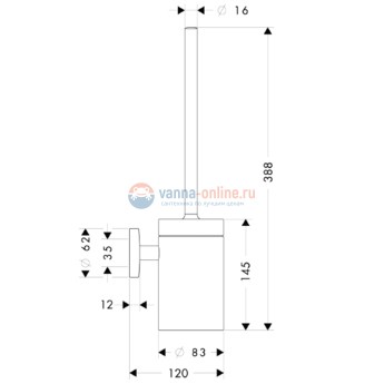 Ершик Hansgrohe Logis 40522000, хром Ершик Hansgrohe Logis 40522000, хром