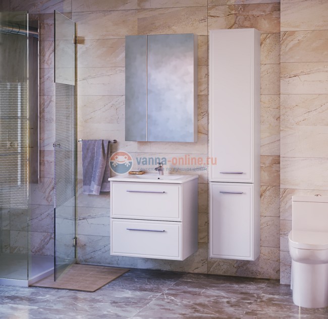 Зеркальный шкаф Raval Quadro/Fest Qua.03.60/W, 60 см