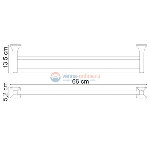 Полотенцедержатель WasserKRAFT Wern 2540, двойной Полотенцедержатель WasserKRAFT Wern 2540, двойной