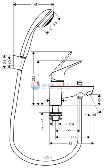 Смеситель Hansgrohe Focus 31521000 для ванны