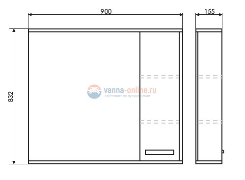 Зеркальный шкаф Comforty Тулуза 90 R сосна лоредо
