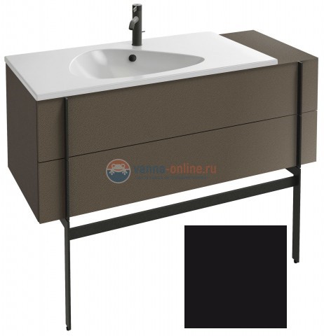 Тумба под раковину Jacob Delafon Nouvelle Vague 120 EB3033-M61, 2 ящика, с выступом, цвет - черный матовый