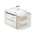 Тумба с раковиной Iddis Calipso CAL80WRi95K 80 см подвесная, полки справа, белый/светлое дерево