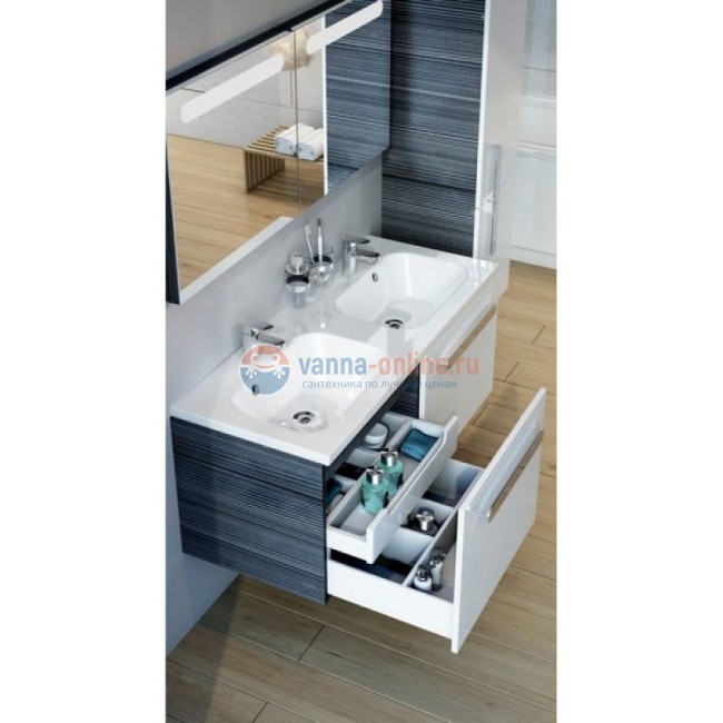 Шкаф-пенал Ravak Chrome SB 350 фасад белый, корпус оникс, L левосторонний