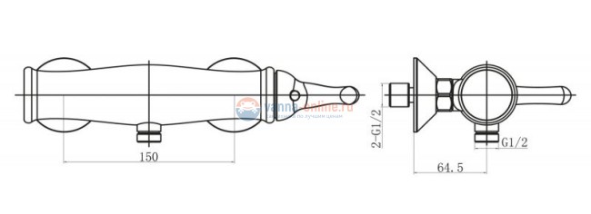 Смеситель для душа BelBagno Tiffani TIF-ESDM-CRM