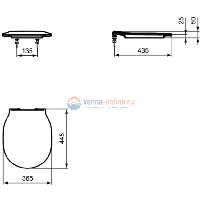 Тонкое сиденье и крышка стандарт Ideal Standard CONNECT AIR E036501