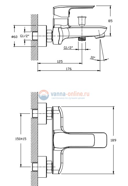 Смеситель Orange Merci M13-100cr для ванны и душа Смеситель Orange Merci M13-100cr для ванны и душа