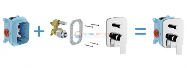 Смеситель для ванны и душа Ravak Classic-CL 065.00 X070088, для R-box, хром Смеситель для ванны и душа Ravak Classic-CL 065.00 X070088, для R-box, хром