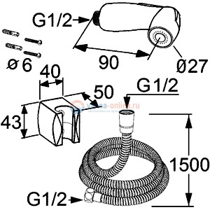 Гигиенический душ Kludi Bozz 7304205-00 Гигиенический душ Kludi Bozz 7304205-00
