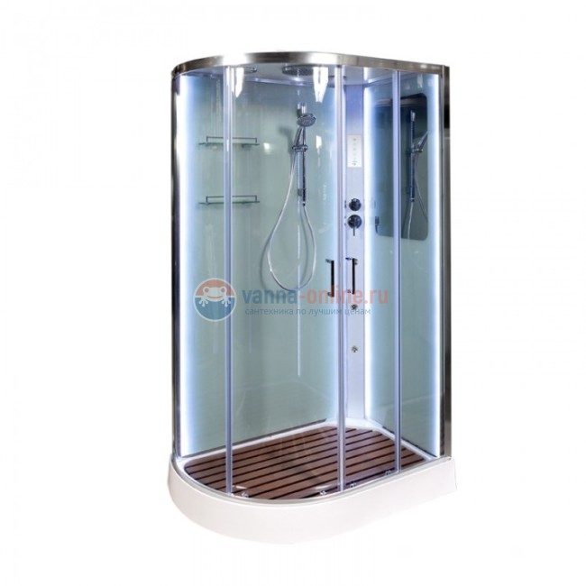 Душевая кабина Deto A 102 L/R 120 x 80 см, с крышей, Led и гидромассажем