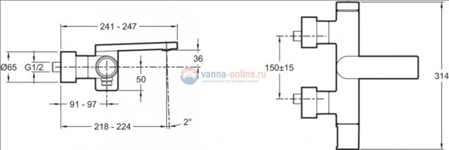 Смеситель Jacob Delafon Composed E73095-CP для ванны/душа Смеситель Jacob Delafon Composed E73095-CP для ванны/душа