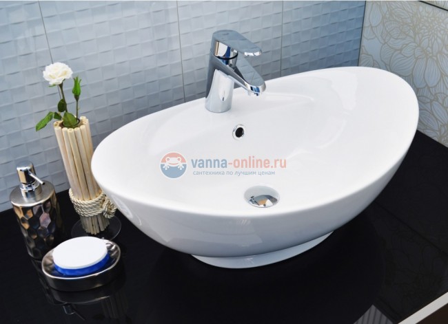 Раковина CeramaLux Серия N 9018 накладная, белый