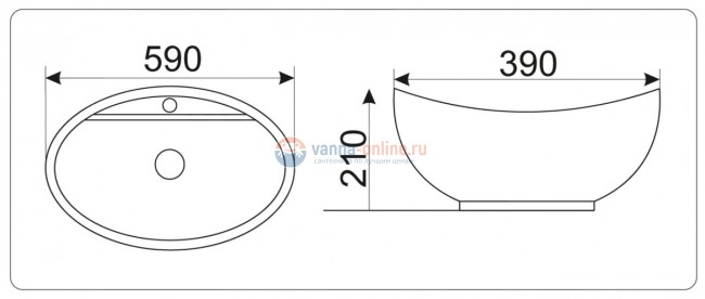 Раковина CeramaLux Серия N 9018 накладная, белый