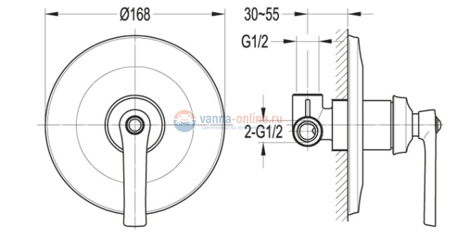 Смеситель Cezares LIBERTY-DIM-01 для душа Смеситель Cezares LIBERTY-DIM-01 для душа